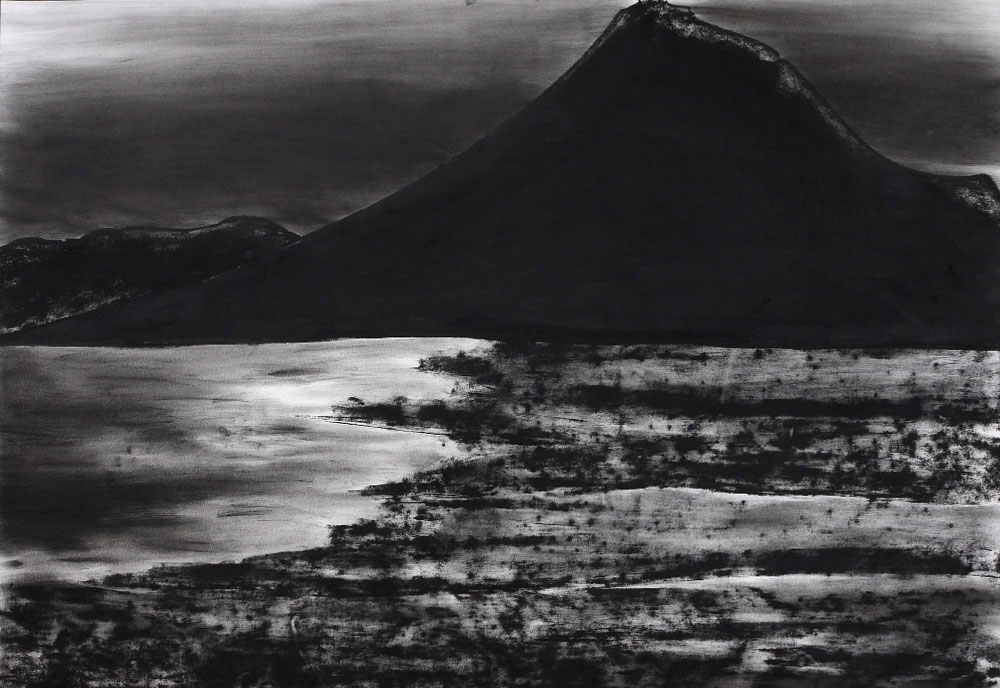 Iceland, Charcoal on paper