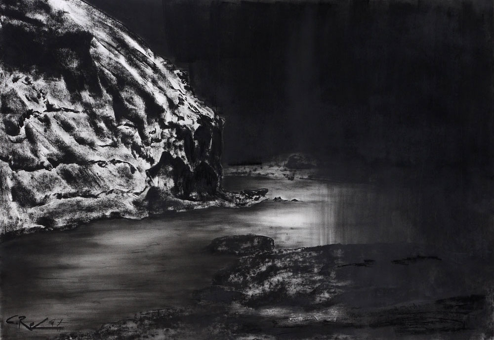 Iceland, Charcoal on paper